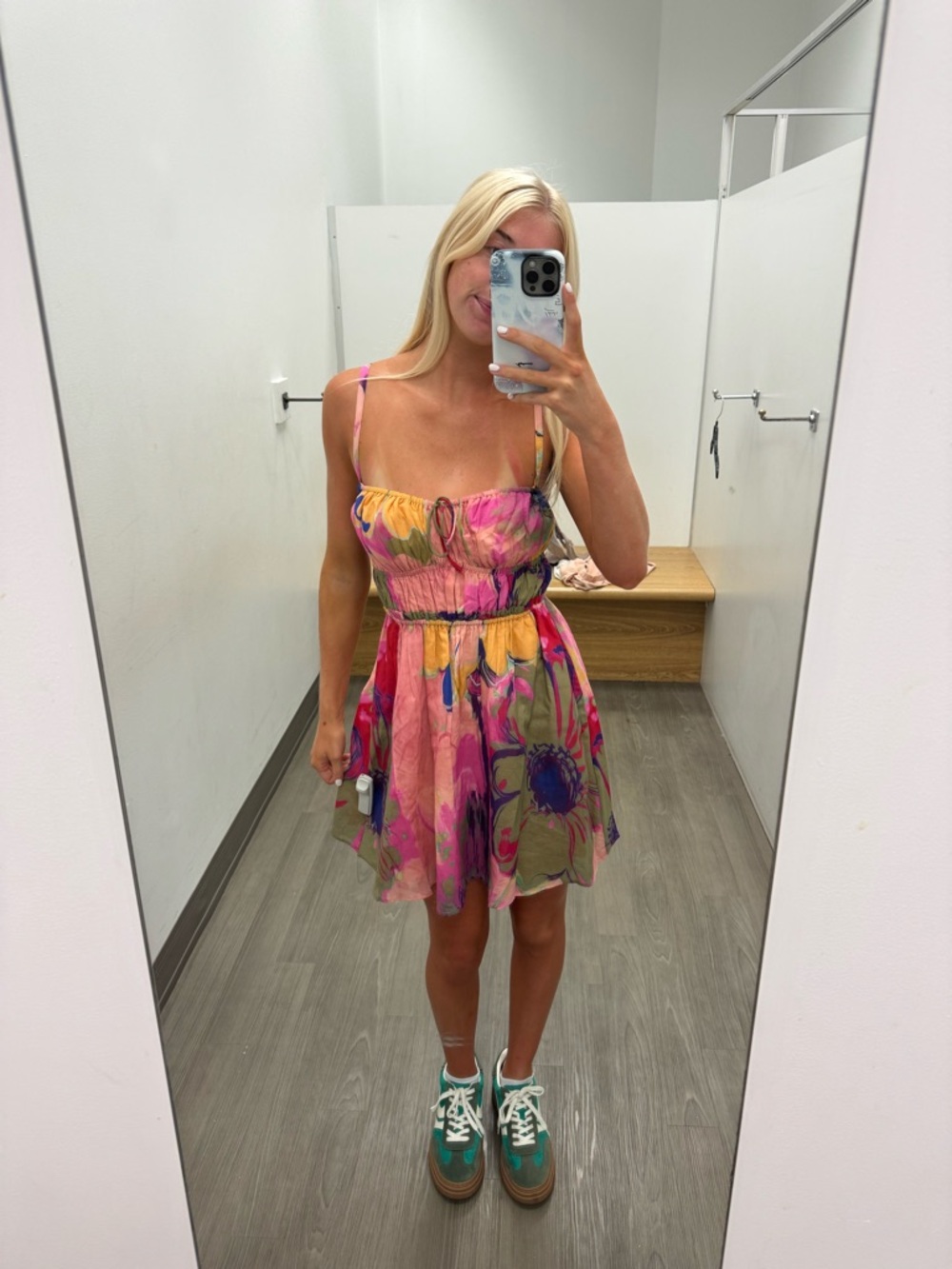 Steve Madden Pink & Multicolor Floral Mini Dress